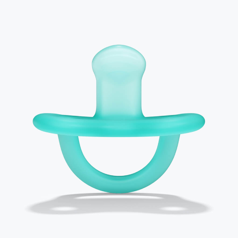 NewBorn Pacifier BLUE front on Grey SQ TINY NewBorn Pacifier BLUE